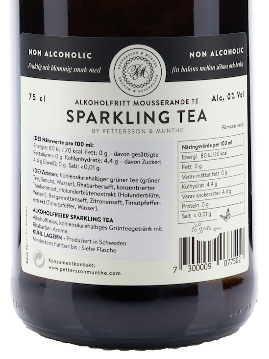 Green Tea  Rhubarb Sparkling Tea Alkoholfrei