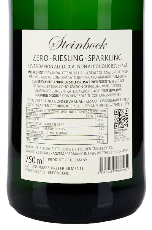 Steinbock Selection Dr. Fischer Riesling Alkoholfrei Sparkling 